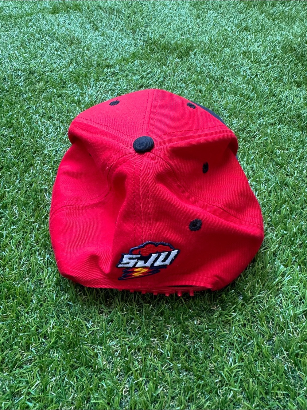 Vintage St. John's Red Storm Snapback Hat University Square USA Red Black Cap - Picture 4 of 7